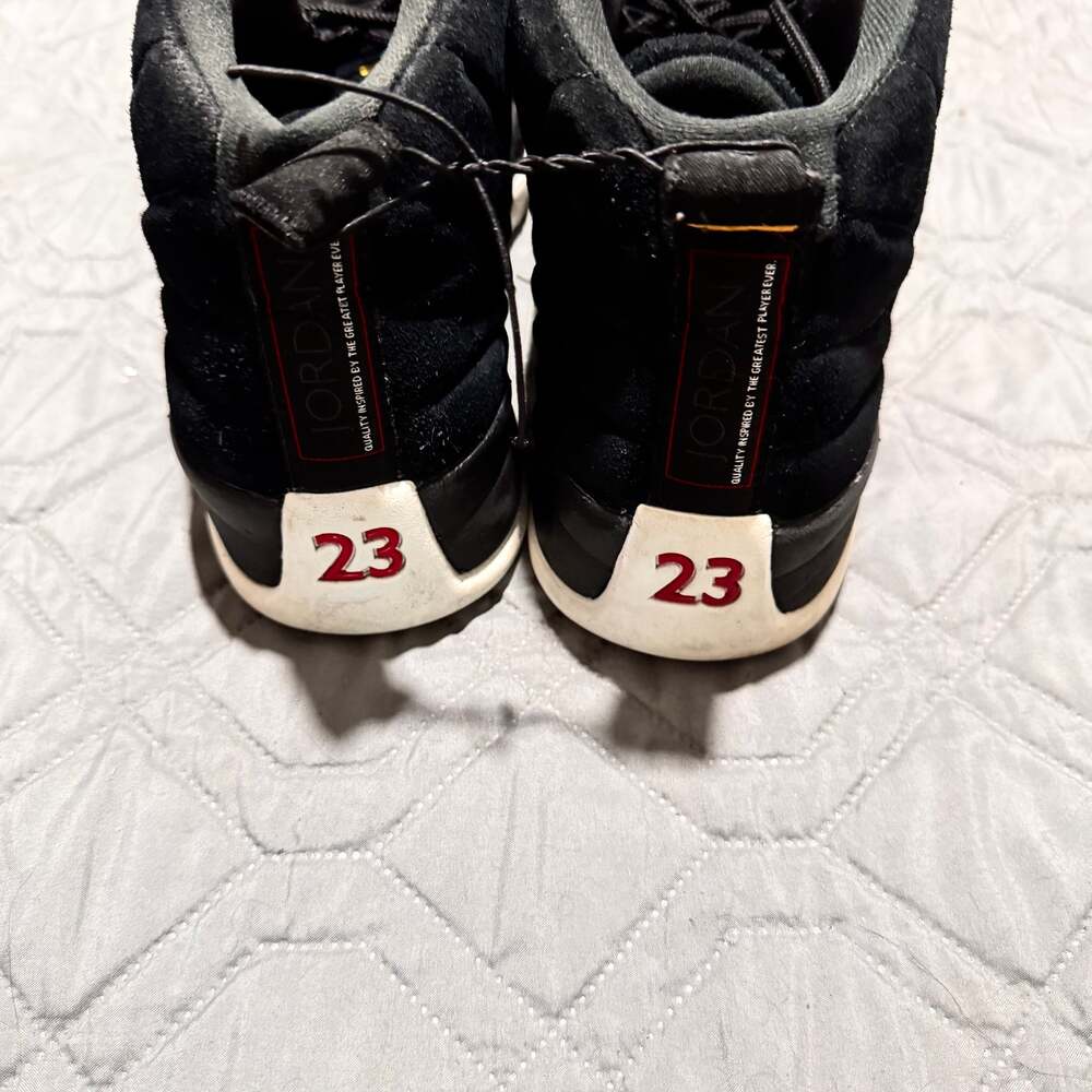 Nike Air Jordan 12 Retro Reverse Taxi Black Basketball Shoes - Picture 4 of 7
